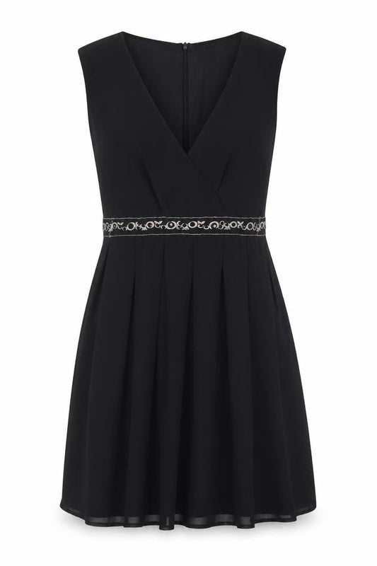 Select Womens Black Polyester Trapeze & Swing Size 8 V-Neck Zip