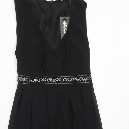Select Womens Black Polyester Trapeze & Swing Size 8 V-Neck Zip