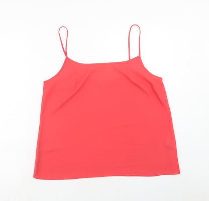 Papaya Womens Pink Polyester Basic Tank Size 16 Square Neck
