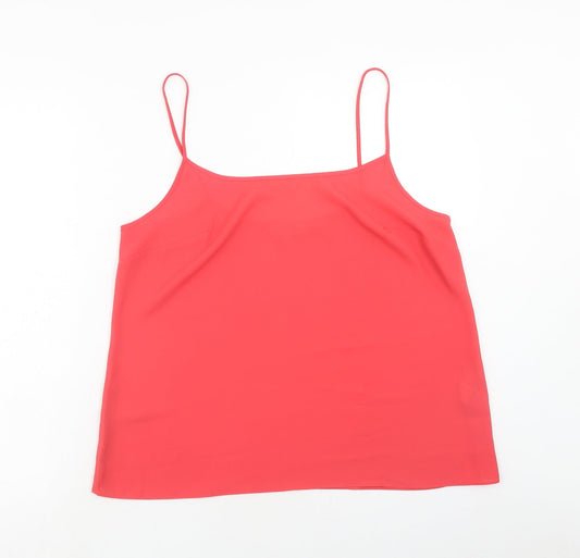 Papaya Womens Pink Polyester Basic Tank Size 16 Square Neck