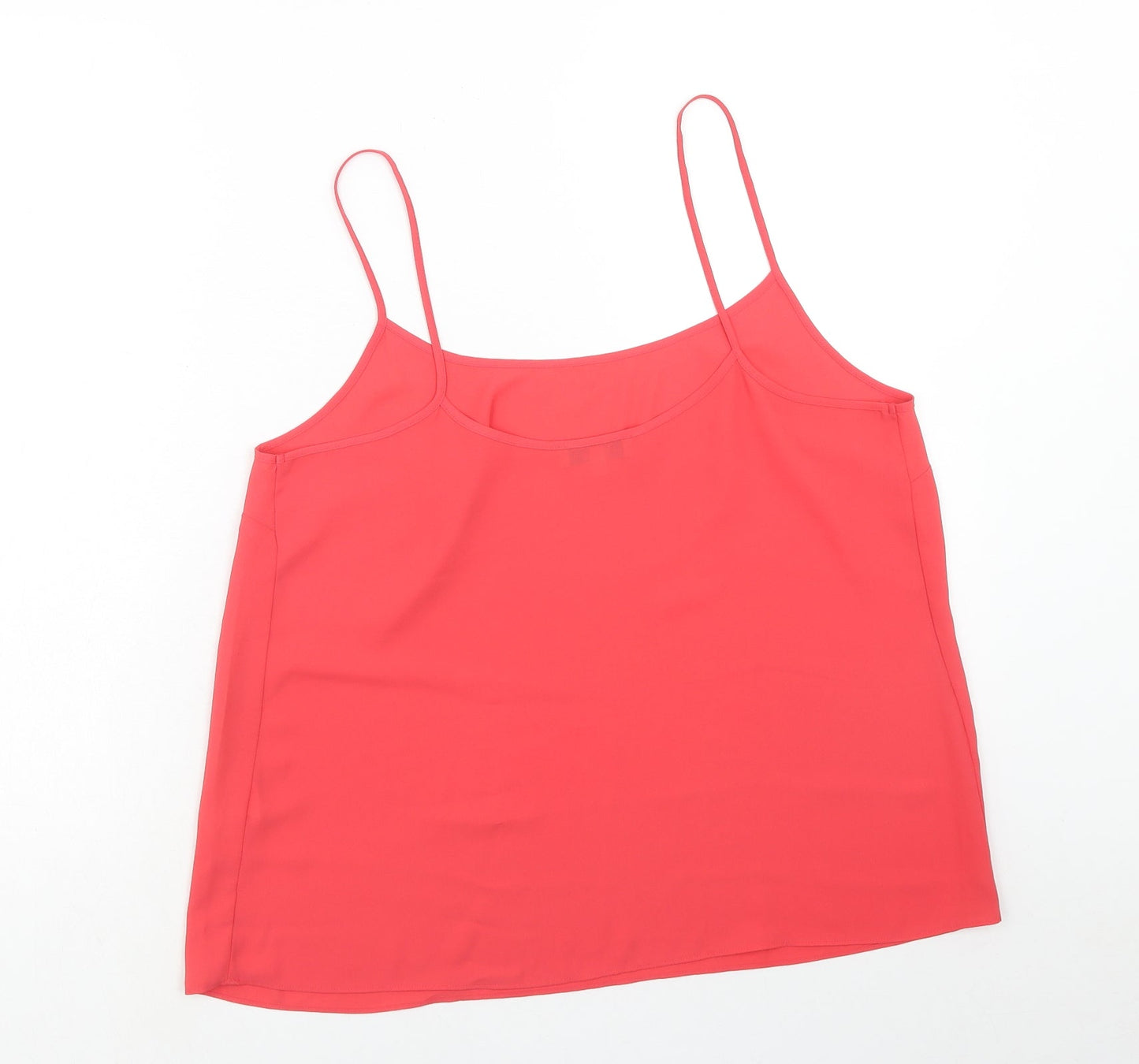 Papaya Womens Pink Polyester Basic Tank Size 16 Square Neck