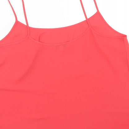 Papaya Womens Pink Polyester Basic Tank Size 16 Square Neck