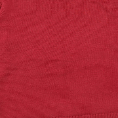 Sugar Crisp Mens Red Round Neck Acrylic Pullover Jumper Size L Long Sleeve - Snowflake