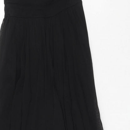 H&M Womens Black Nylon Trapeze & Swing Size 6 V-Neck Zip