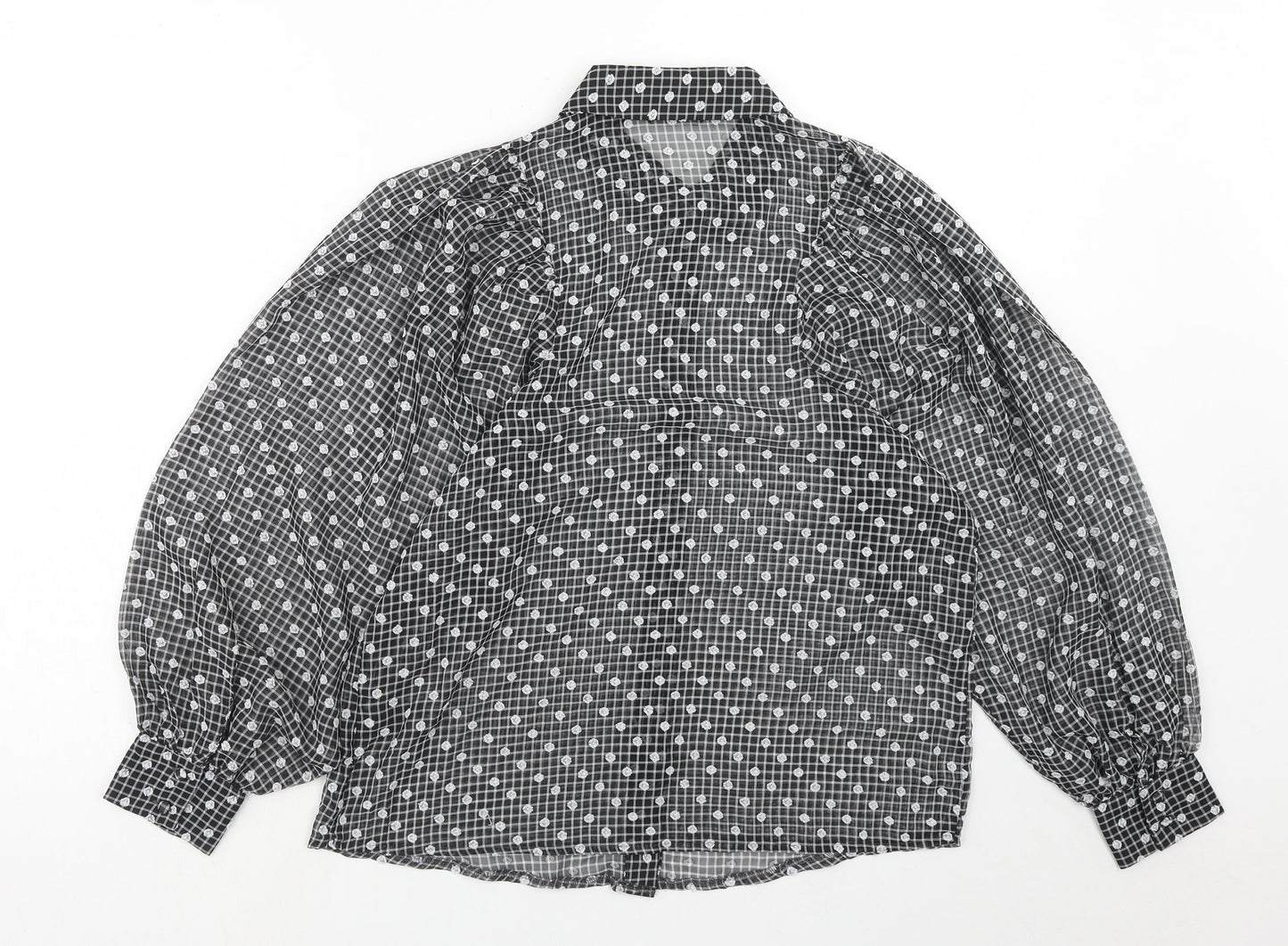 Womens UK Size 10 NEXT Black Basic Button-Up