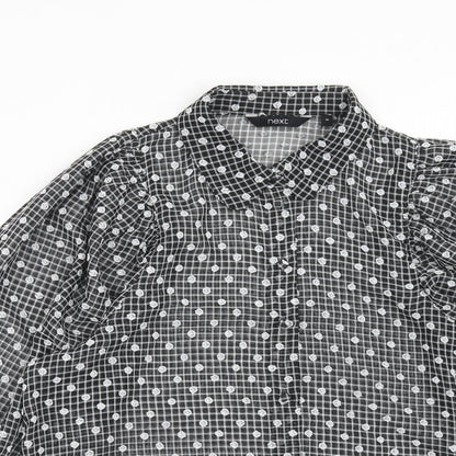 Womens UK Size 10 NEXT Black Basic Button-Up