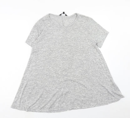 Womens UK Size 6 New Look Grey Tunic T-Shirt