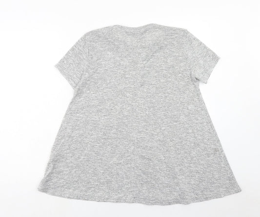 Womens UK Size 6 New Look Grey Tunic T-Shirt