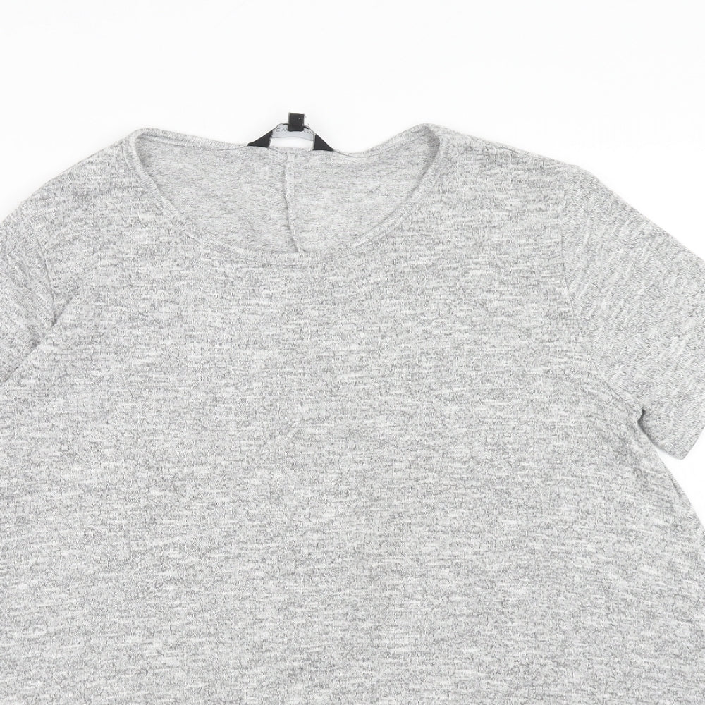 Womens UK Size 6 New Look Grey Tunic T-Shirt