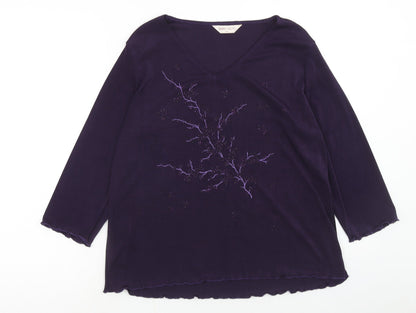 Womens UK Size M Bonmarché Purple Basic Blouse