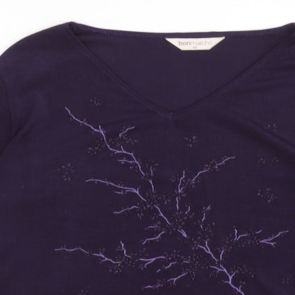 Womens UK Size M Bonmarché Purple Basic Blouse