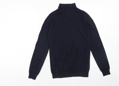 River Island Mens Blue Polyester Polo Size XS Collared Button