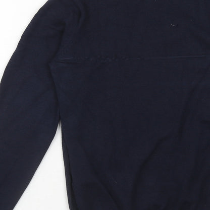 River Island Mens Blue Polyester Polo Size XS Collared Button