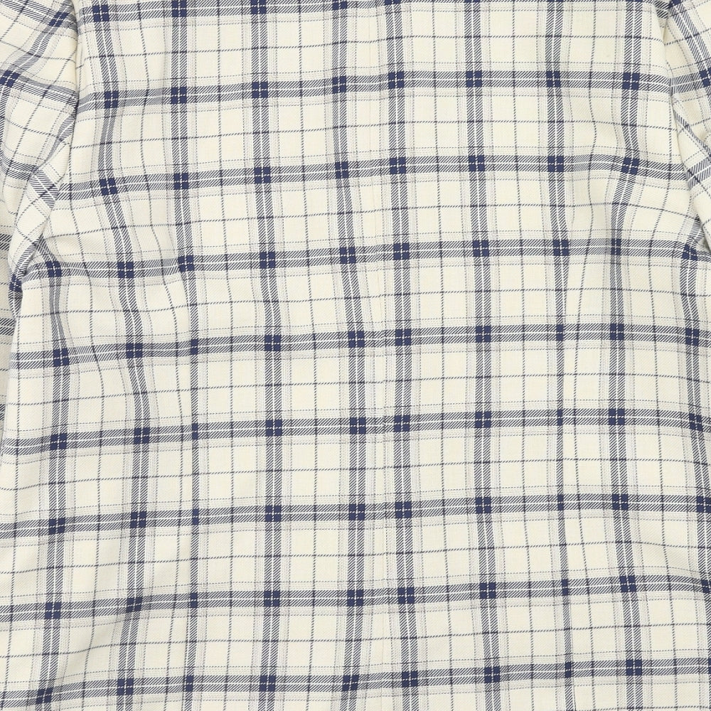Paul Separates Womens Ivory Plaid Polyester Jacket Blazer Size 16