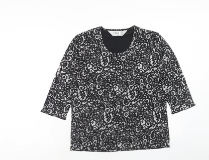 Womens UK Size 14 TIGI Black Basic T-Shirt