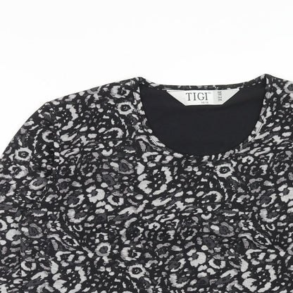 Womens UK Size 14 TIGI Black Basic T-Shirt