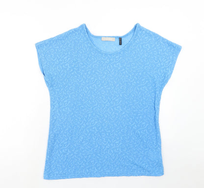 Womens UK Size 14 Anthology Blue Basic T-Shirt
