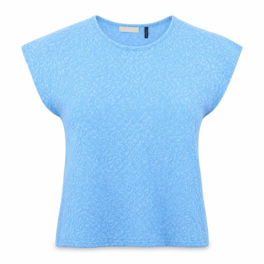 Womens UK Size 14 Anthology Blue Basic T-Shirt