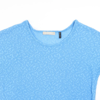 Womens UK Size 14 Anthology Blue Basic T-Shirt
