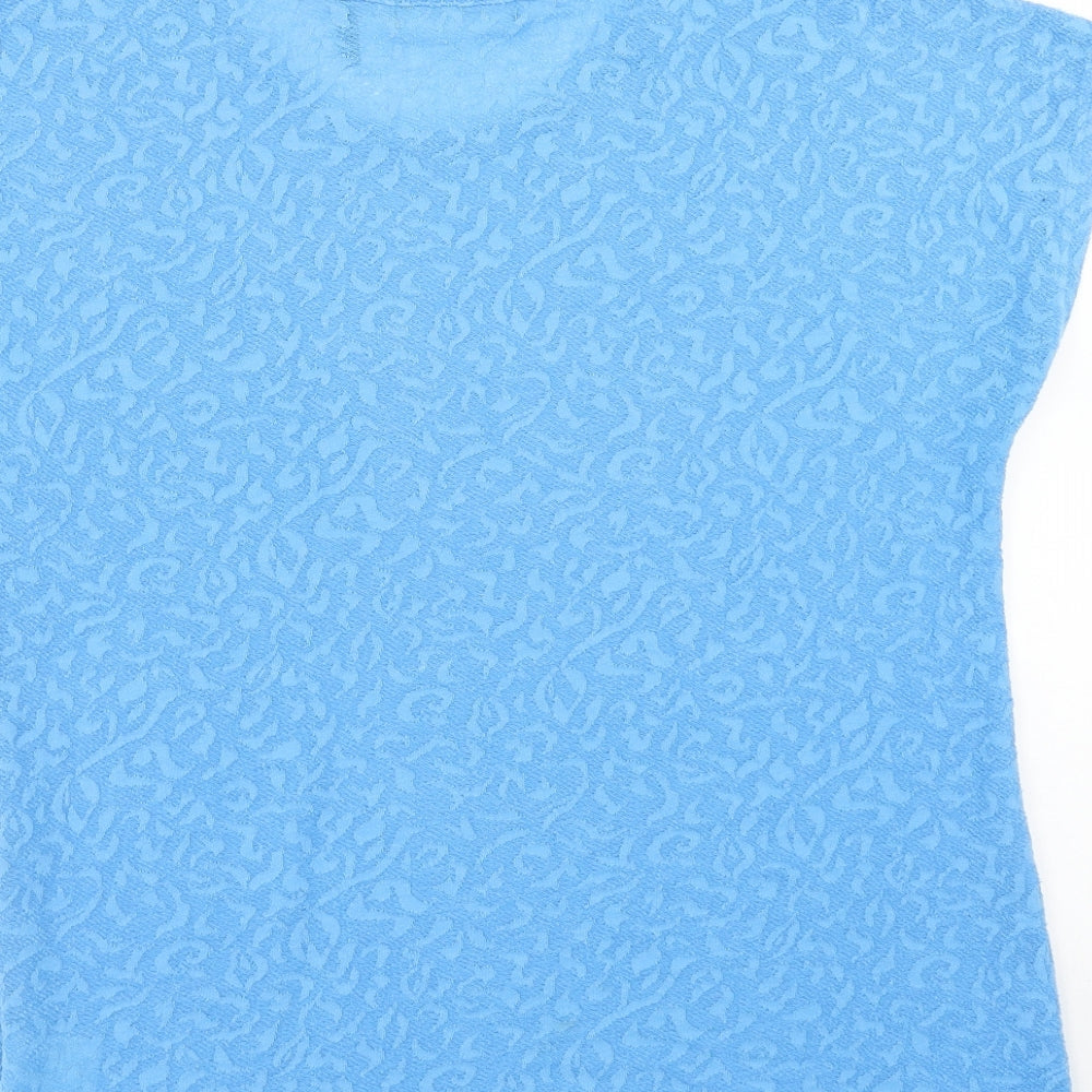 Womens UK Size 14 Anthology Blue Basic T-Shirt