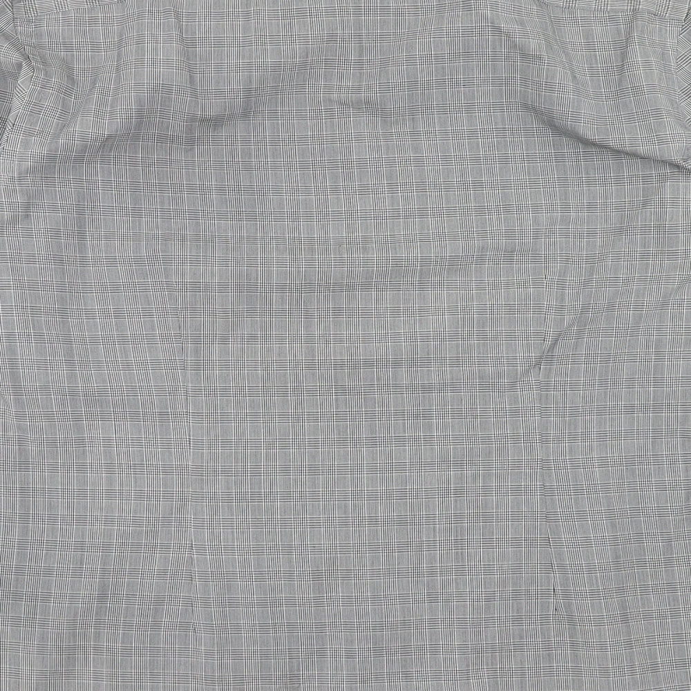 George Mens Grey Polka Dot Polyester Button-Up Size 16.5 Collared Button