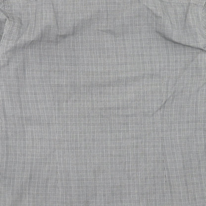 George Mens Grey Polka Dot Polyester Button-Up Size 16.5 Collared Button