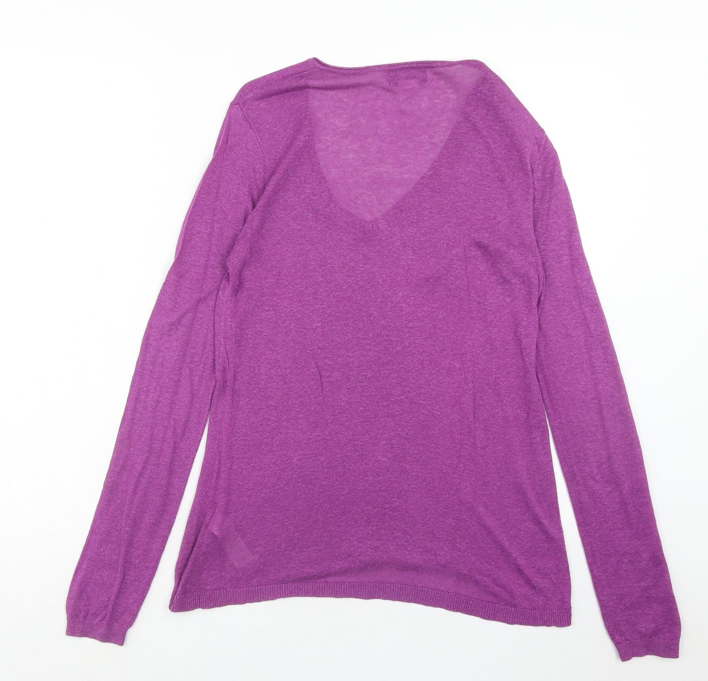 La Redoute Womens Purple V-Neck Viscose Pullover Jumper Size 10
