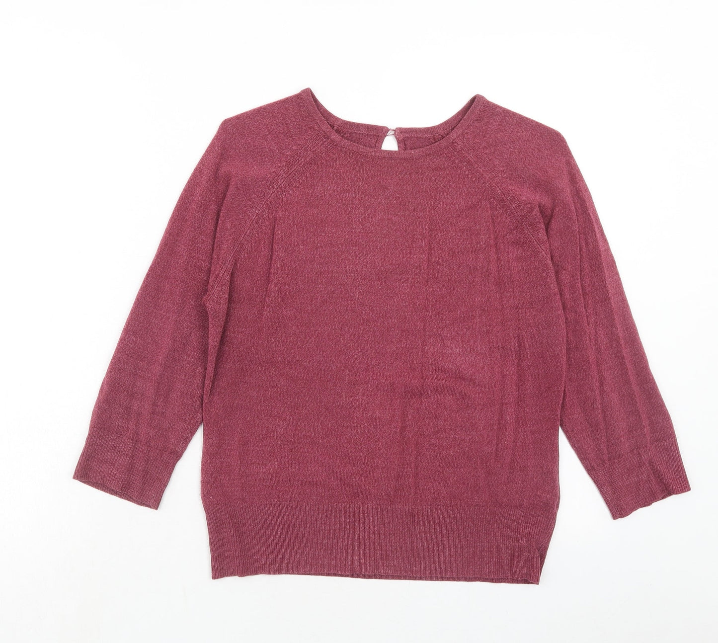 BHS Womens Purple Round Neck Acrylic Pullover Jumper Size 14