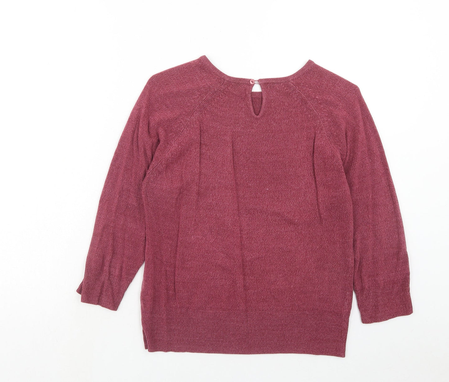 BHS Womens Purple Round Neck Acrylic Pullover Jumper Size 14