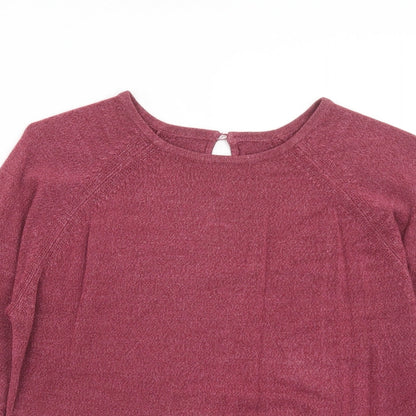 BHS Womens Purple Round Neck Acrylic Pullover Jumper Size 14
