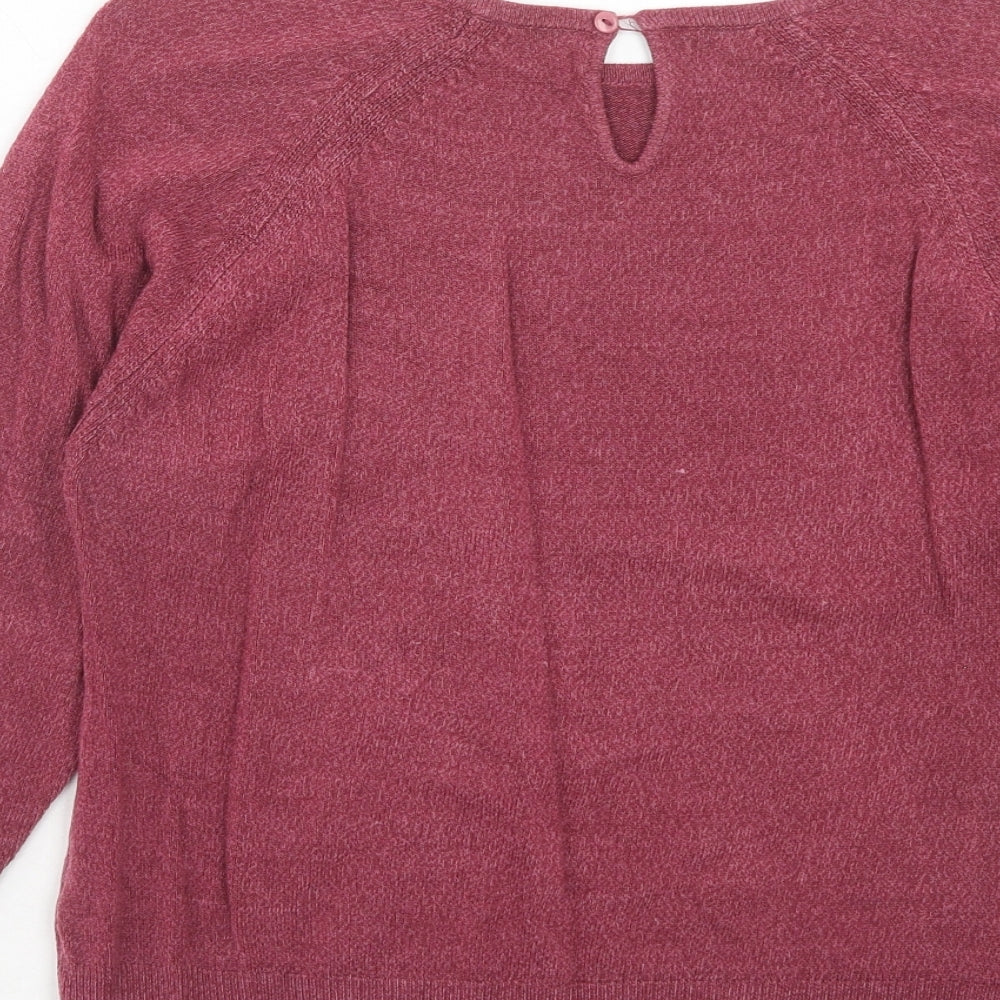 BHS Womens Purple Round Neck Acrylic Pullover Jumper Size 14