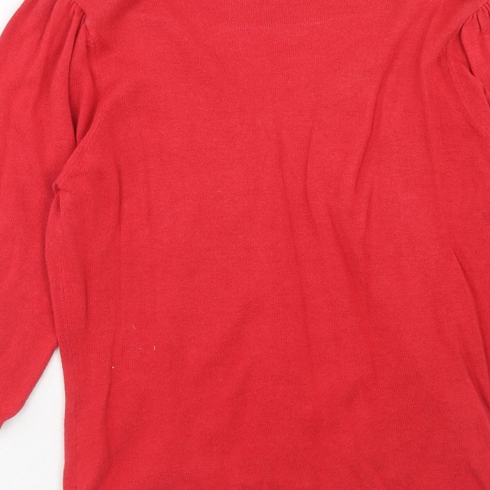 Womens UK Size 14 papaya Red Pullover Jumper