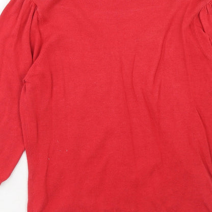 Womens UK Size 14 papaya Red Pullover Jumper