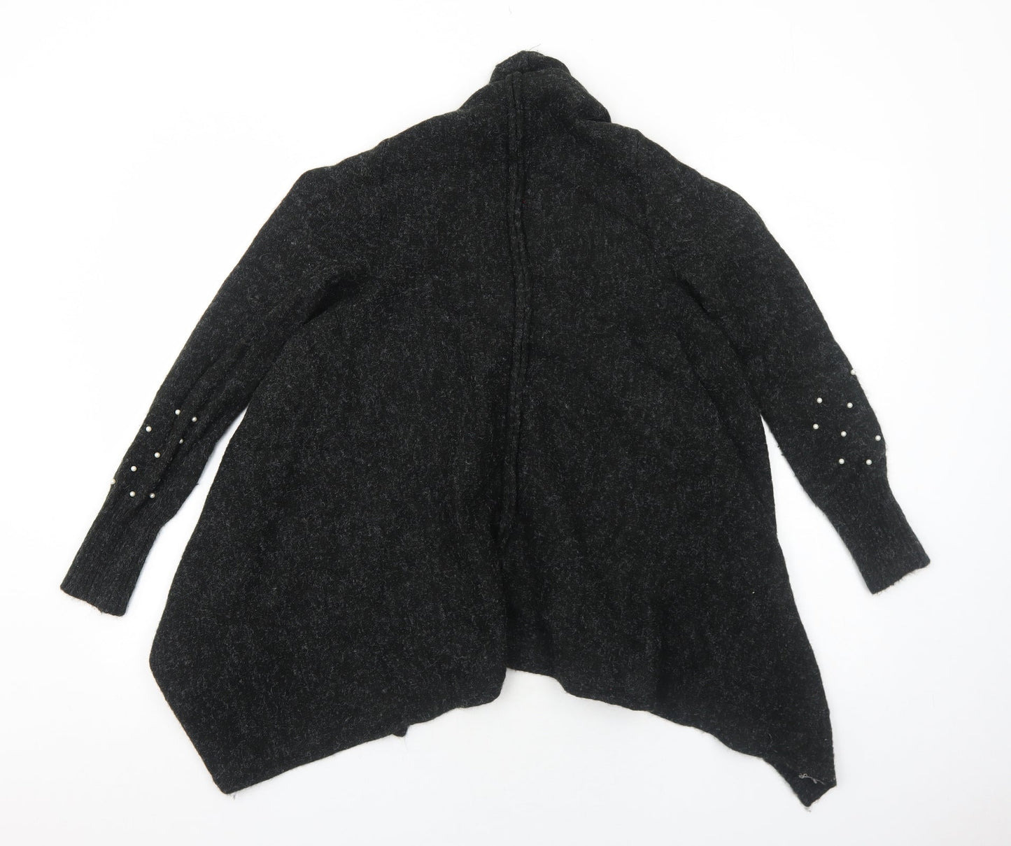 Womens UK Size S Cream Grey Cardigan Jumper
