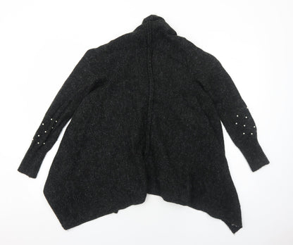 Womens UK Size S Cream Grey Cardigan Jumper
