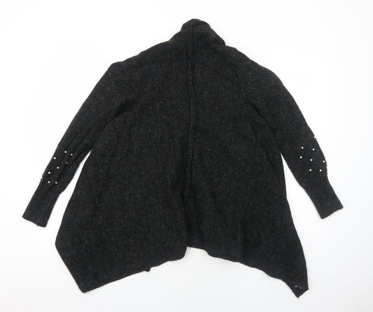 Womens UK Size S Cream Grey Cardigan Jumper
