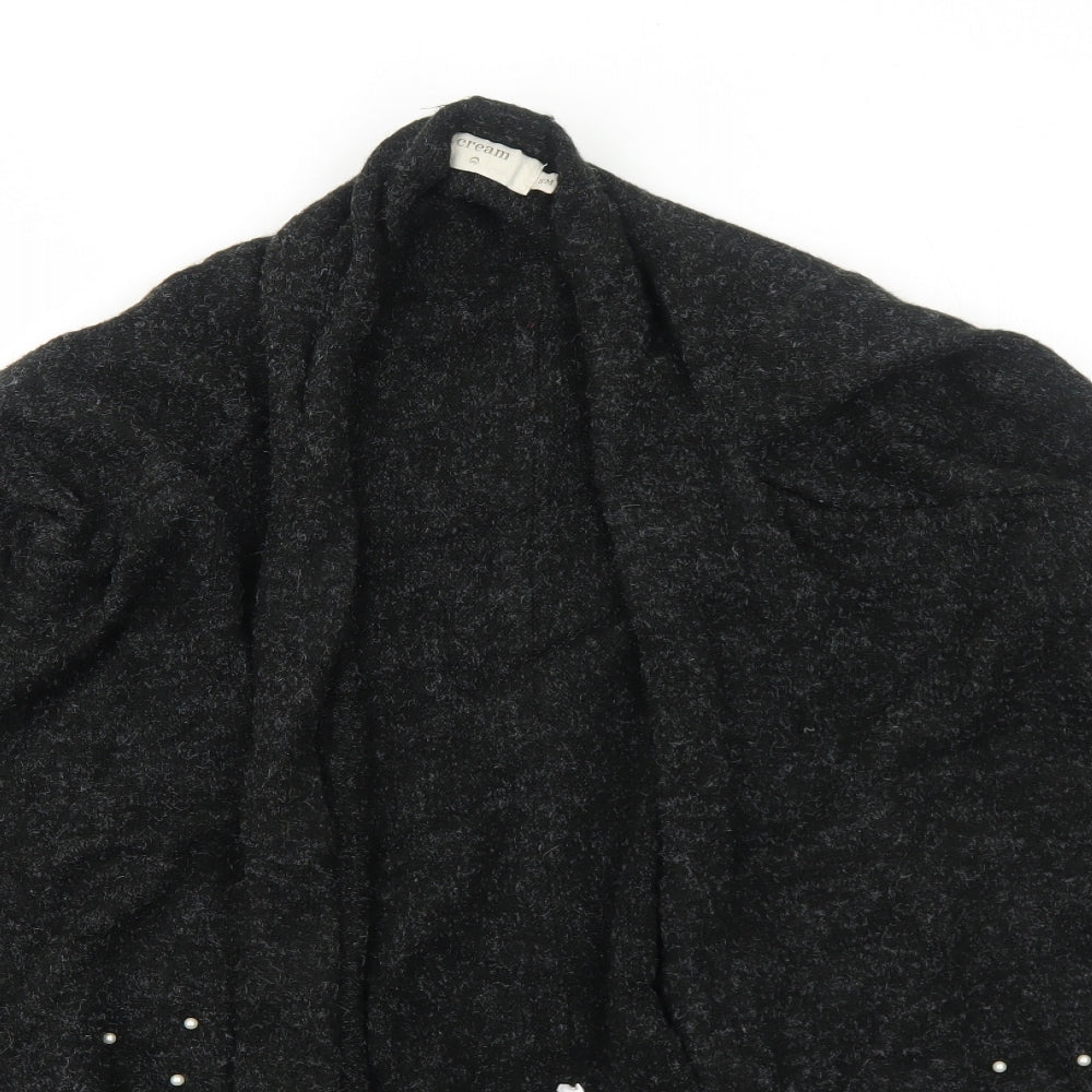 Womens UK Size S Cream Grey Cardigan Jumper