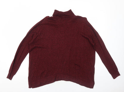 Sportsgirl Womens Red Roll Neck Cotton Pullover Jumper Size M
