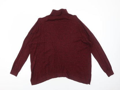 Sportsgirl Womens Red Roll Neck Cotton Pullover Jumper Size M