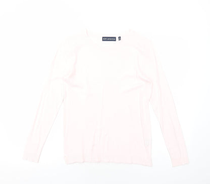 525 america Womens Pink Round Neck Nylon Pullover Jumper Size S