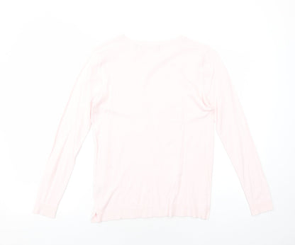525 america Womens Pink Round Neck Nylon Pullover Jumper Size S
