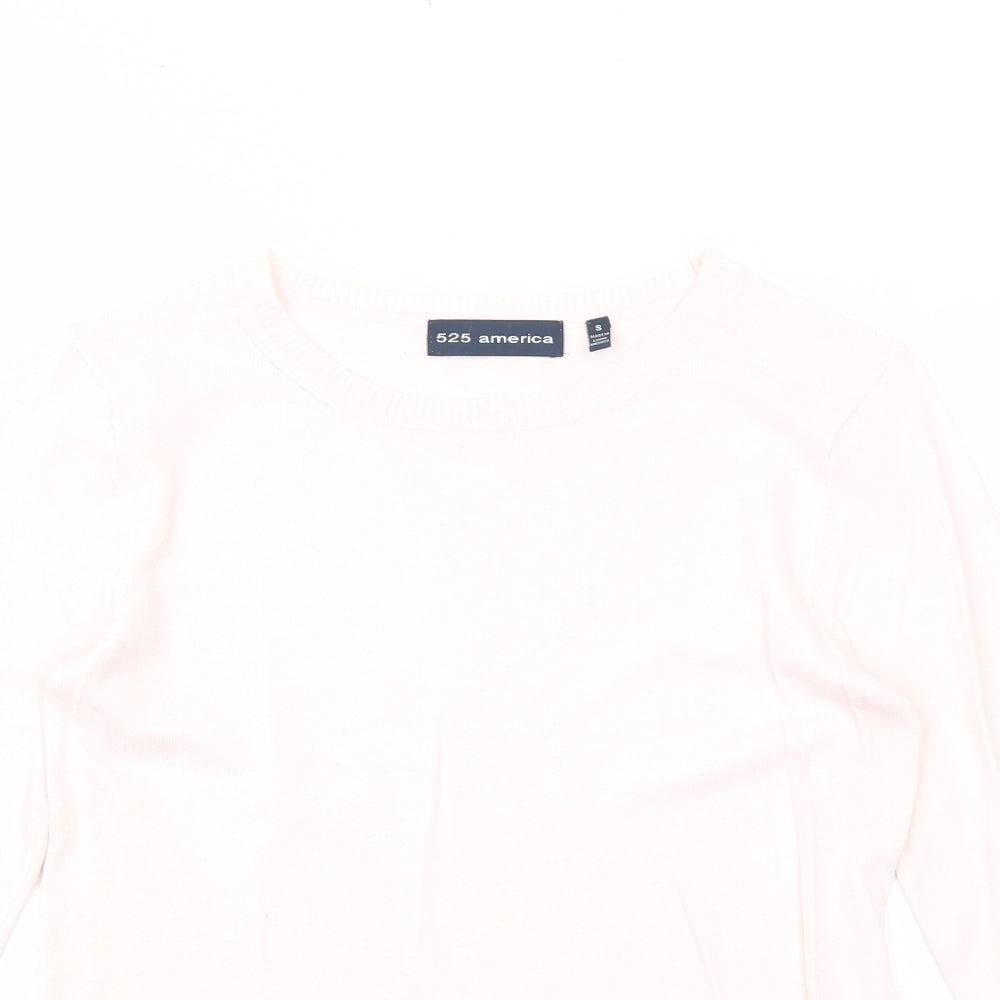 525 america Womens Pink Round Neck Nylon Pullover Jumper Size S