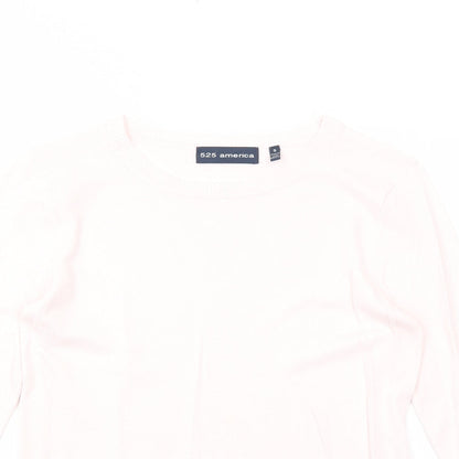 525 america Womens Pink Round Neck Nylon Pullover Jumper Size S