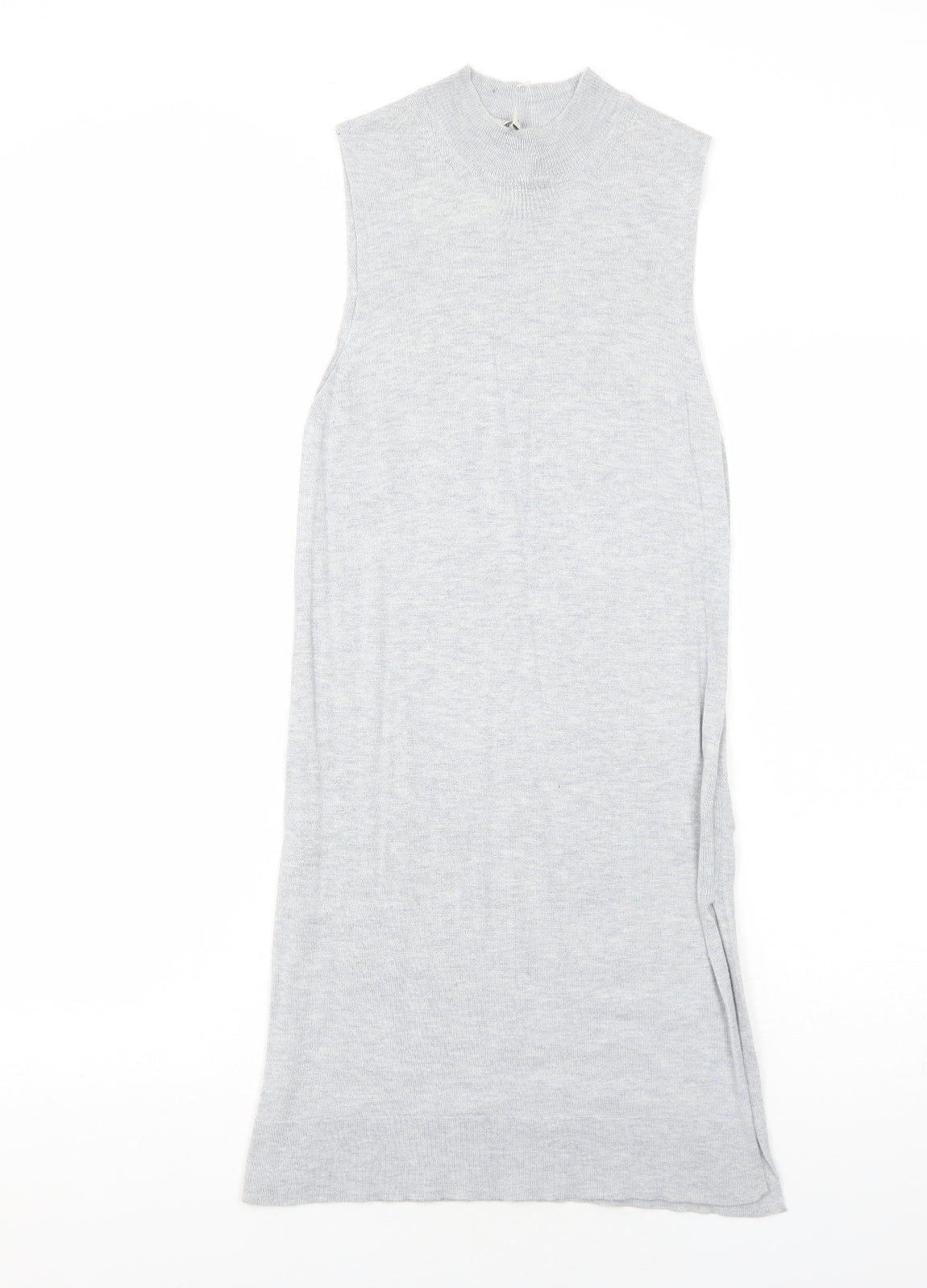 Peacocks Womens Grey Nylon A-Line Size 8 Round Neck Pullover