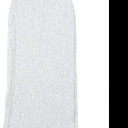 Peacocks Womens Grey Nylon A-Line Size 8 Round Neck Pullover