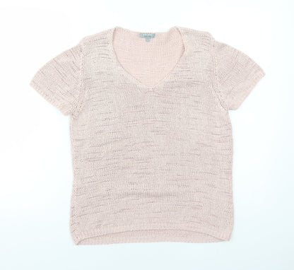 Womens UK Size L Per Una Pink Basic T-Shirt