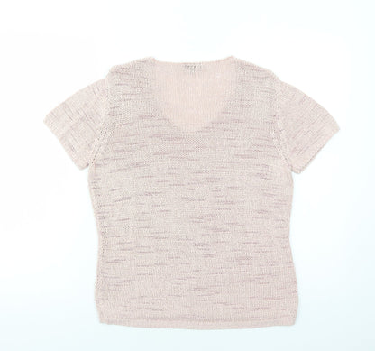 Womens UK Size L Per Una Pink Basic T-Shirt