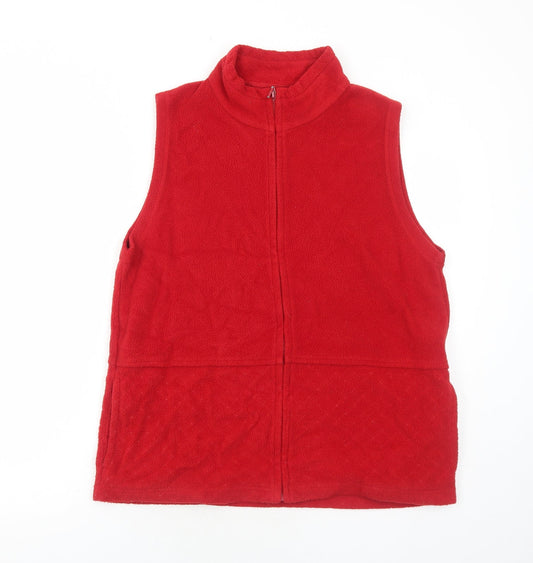 EMW Womens Red Gilet Jacket Size M Zip