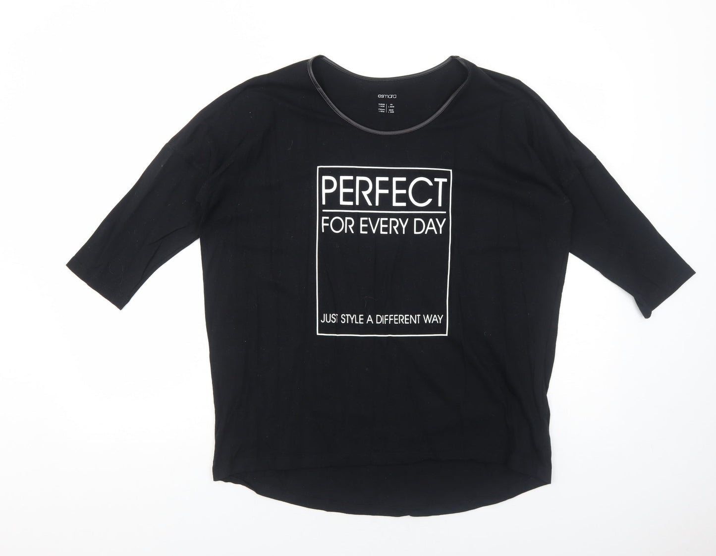Womens UK Size L ESMARA Black Basic Blouse