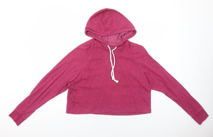 H&M Womens Pink Cotton Pullover Hoodie Size M Pullover
